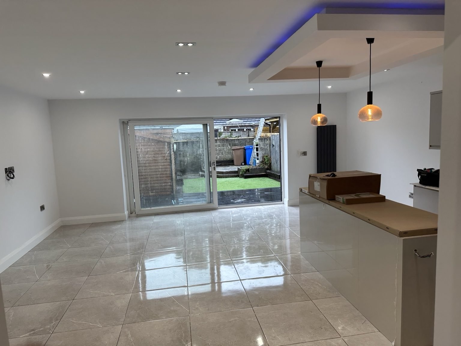 Finished open-plan living area