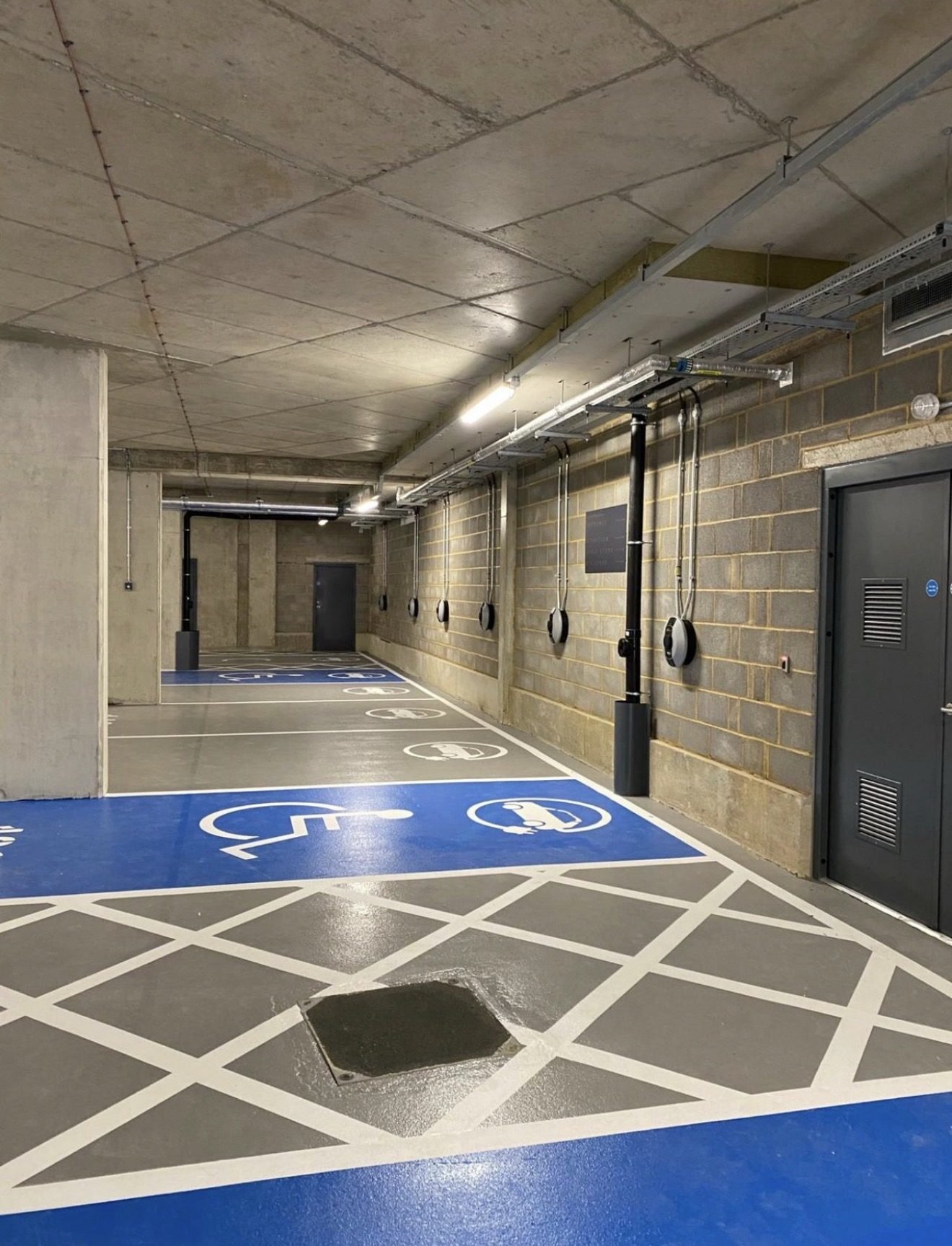 Commercial EV charging basement