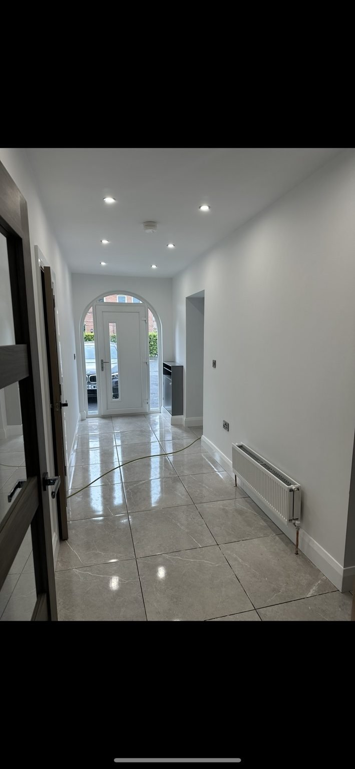 Finished hallway and tiling